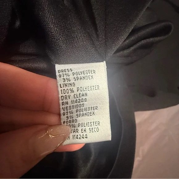 NWT Eliza J Black Midi V-Neck Capsleeve Dress Size 12P - Picture 5 of 7